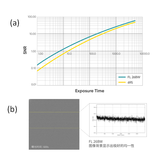 图8：(a) FL 26BW和CCD相机的对比结果